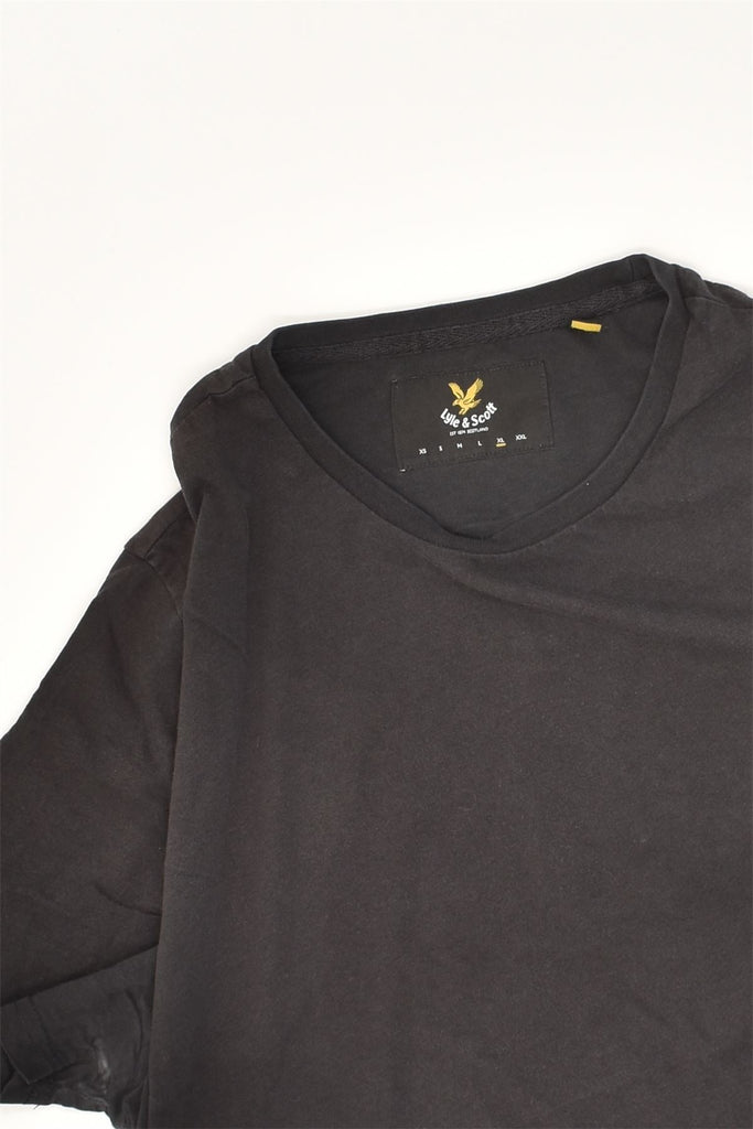 LYLE & SCOTT Womens T-Shirt Top UK 18 XL Black Cotton | Vintage Lyle & Scott | Thrift | Second-Hand Lyle & Scott | Used Clothing | Messina Hembry 