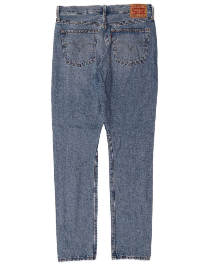 LEVI'S Mens 501 Distressed Straight Jeans W28 L30 Blue Cotton