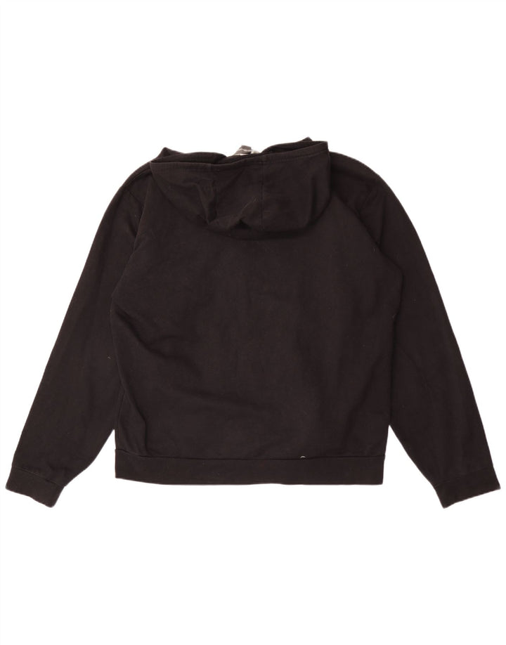 Eddie Bauer Mens Zip Hoodie Sweater Large Black Cotton