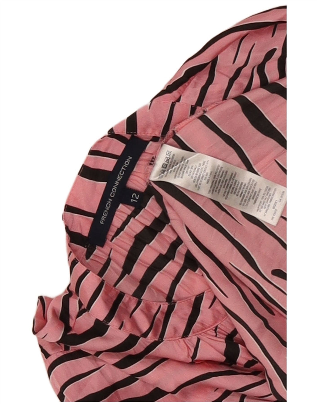 French Connection Womens Blouse Top UK 12 Medium Pink Animal Print