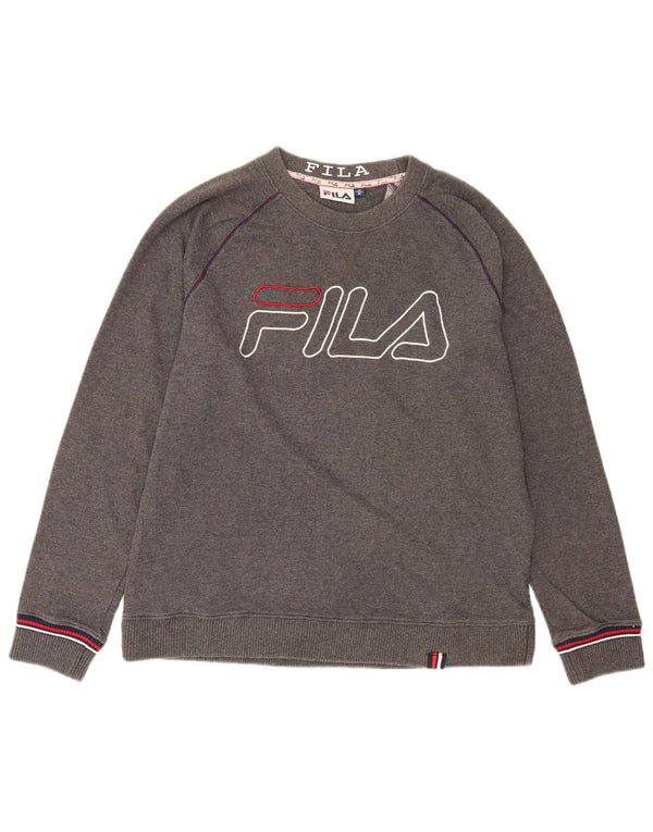 Fila Mens Graphic Sweatshirt Jumper Medium Grey Cotton