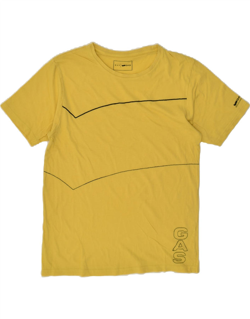 GAS Mens Graphic T-Shirt Top Small Yellow | Vintage Gas | Thrift | Second-Hand Gas | Used Clothing | Messina Hembry 