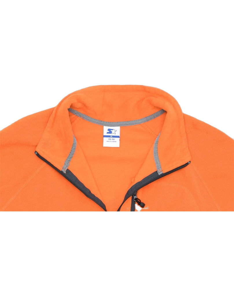 STARTER Mens Zip Neck Fleece Jumper UK 46/48 XL Orange Polyester | Vintage | Thrift | Second-Hand | Used Clothing | Messina Hembry 