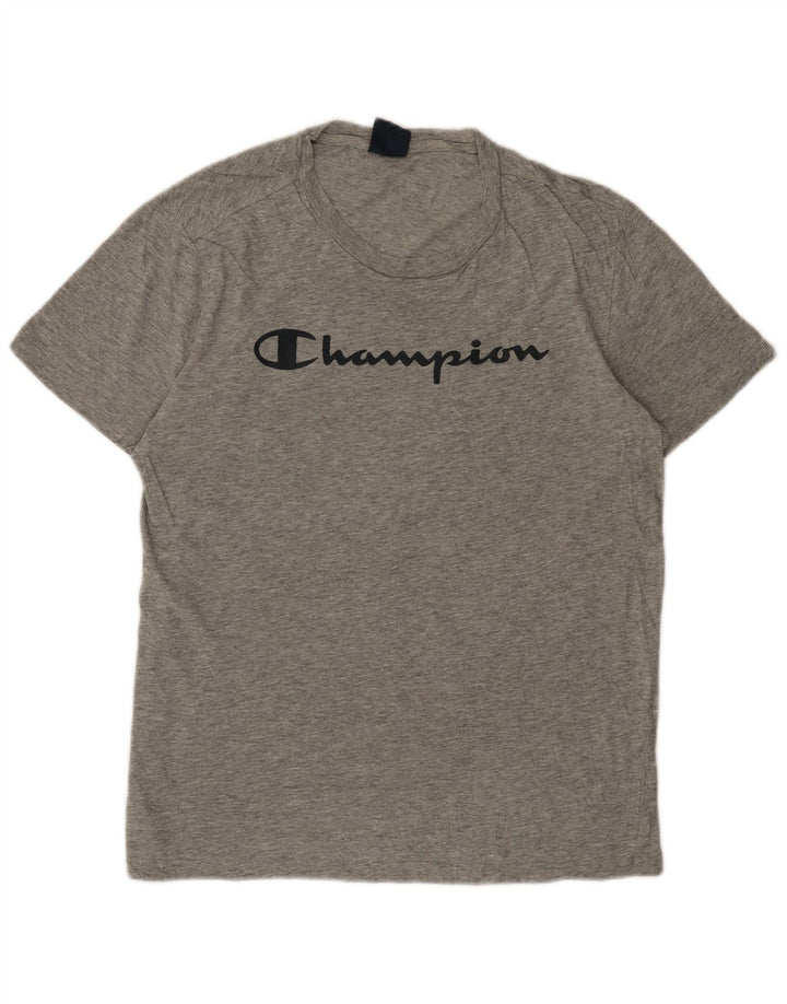 Champion Mens Graphic T-Shirt Top Medium Grey Flecked
