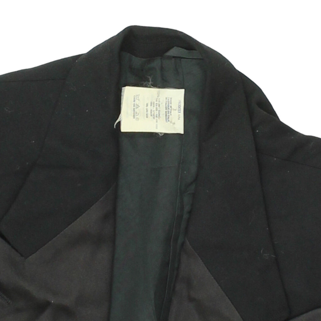 Vintage Mens Black Double Breasted Blazer Dinner Jacket | High End Luxury Suit | Vintage Messina Hembry | Thrift | Second-Hand Messina Hembry | Used Clothing | Messina Hembry 