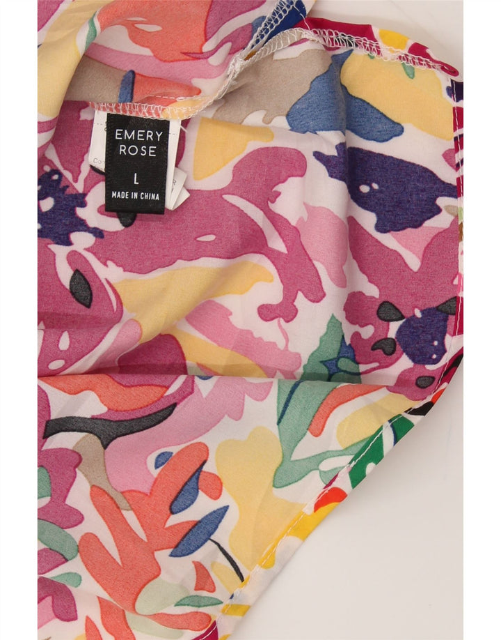 VINTAGE Womens Blouse Top UK 16 Large Multicoloured Floral Polyester Vintage Vintage and Second-Hand Vintage from Messina Hembry 