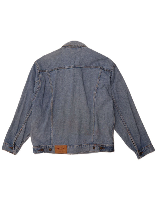 MAGIC VENTURE Womens Denim Jacket UK 16 Large Blue Cotton