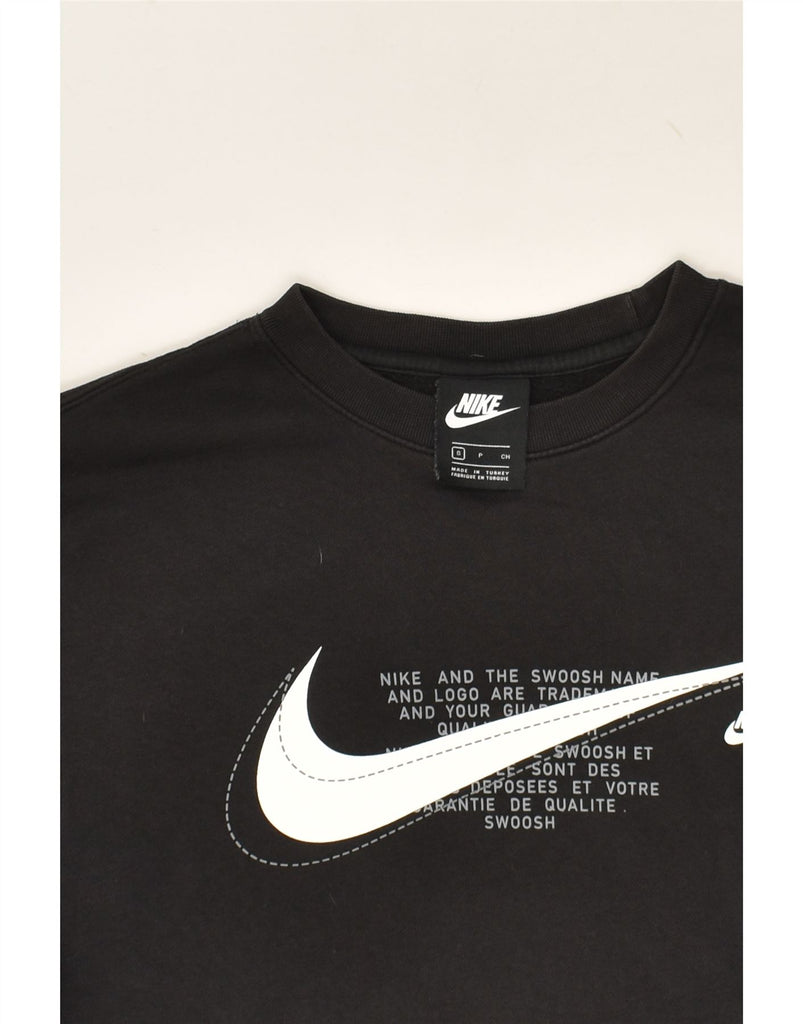 NIKE Mens Graphic Sweatshirt Jumper Small Black Cotton | Vintage Nike | Thrift | Second-Hand Nike | Used Clothing | Messina Hembry 