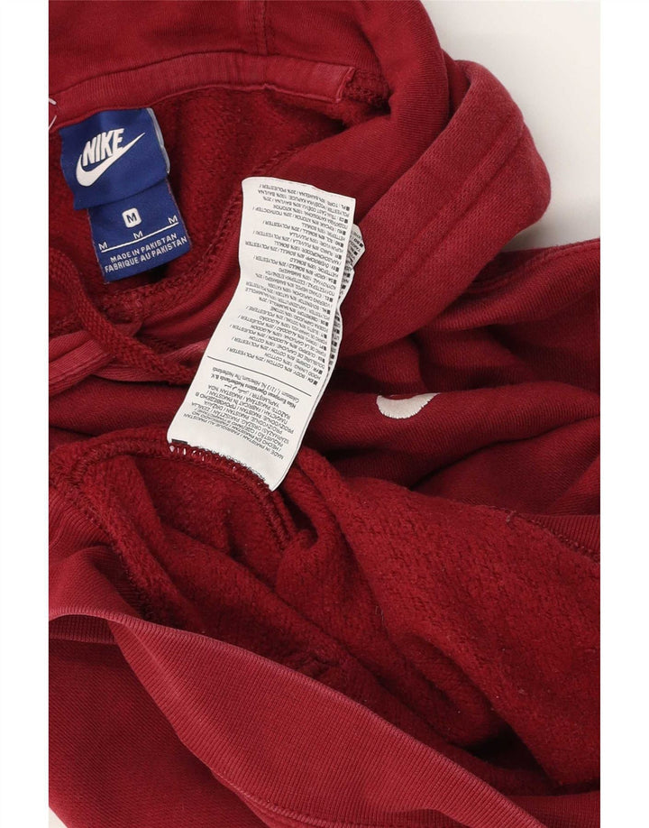 Nike Mens Hoodie Jumper Medium Burgundy Cotton