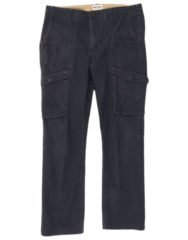 TIMBERLAND Mens Straight Cargo Trousers W30 L27  Navy Blue Cotton