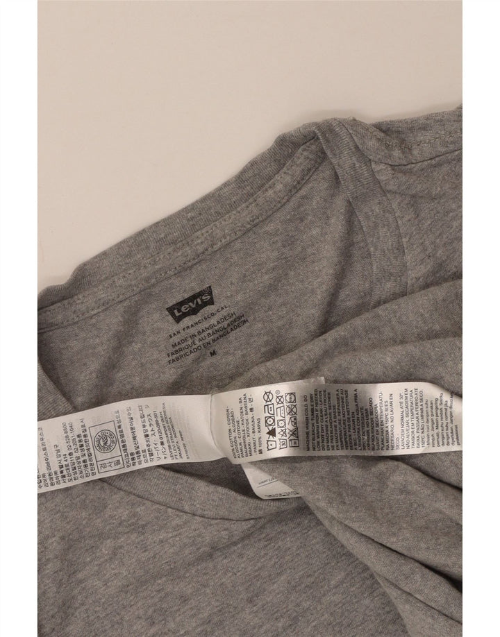 Levi's Mens Graphic T-Shirt Top Medium Grey Flecked Cotton