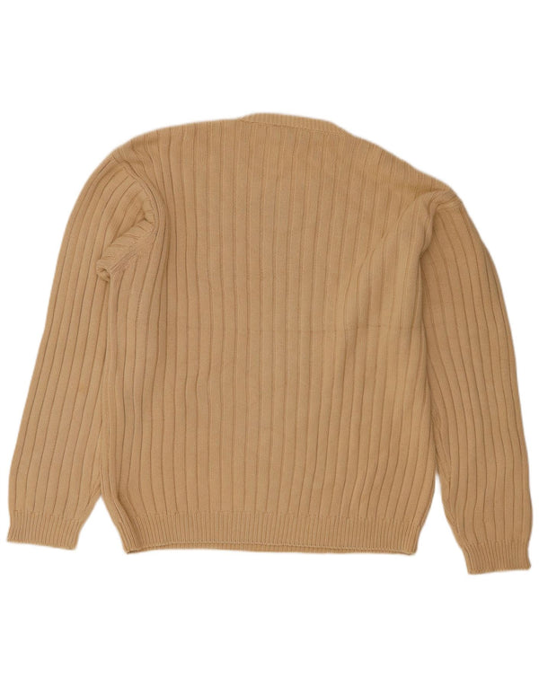 Timberland Mens Crew Neck Jumper Sweater Medium Beige Cotton
