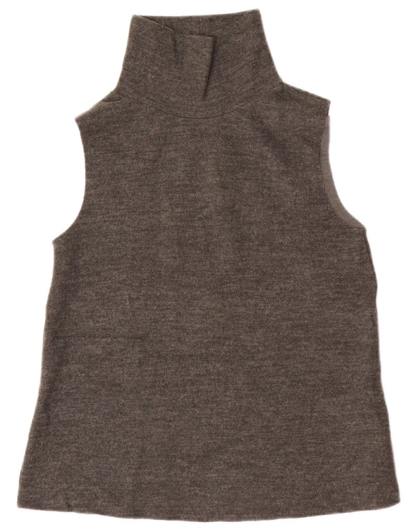 Zara Womens Vest Top UK 12 Medium Grey Cotton