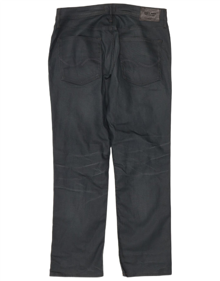 JACK & JONES Mens Straight Jeans W36 L32 Navy Blue Cotton