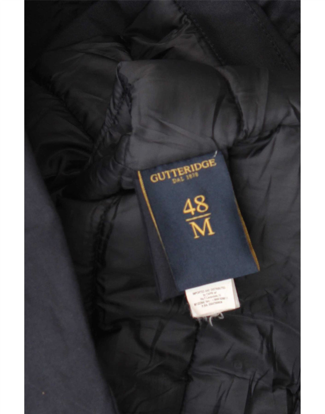 Gutteridge Mens Hooded Padded Coat IT 48 Medium Navy Blue Polyester