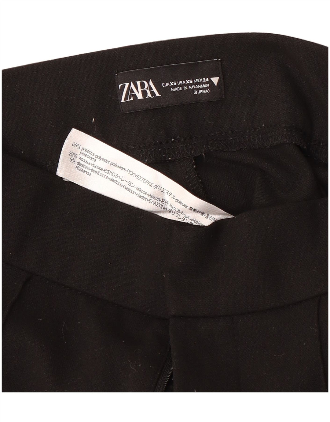 ZARA Womens Bootcut Suit Trousers XS W24 L27 Black Polyester