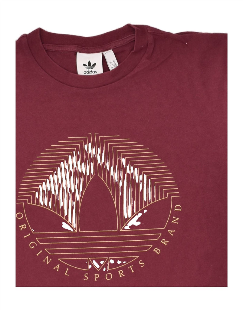 ADIDAS Mens Graphic T-Shirt Top Small Maroon Cotton | Vintage Adidas | Thrift | Second-Hand Adidas | Used Clothing | Messina Hembry 