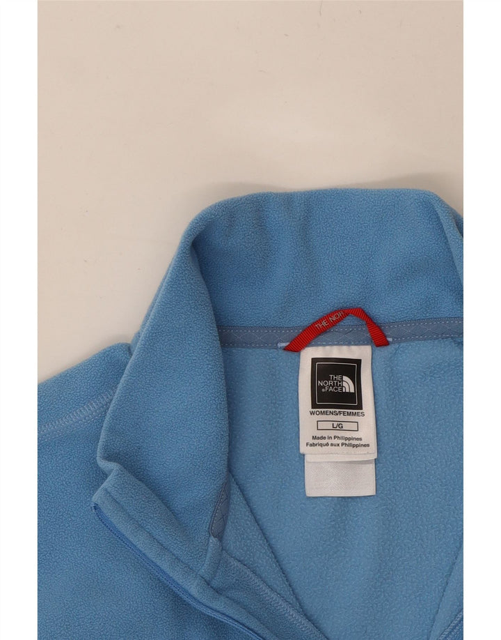 THE NORTH FACE Womens Zip Neck Fleece Jumper UK 14 Large Blue Polyester Vintage The North Face and Second-Hand The North Face from Messina Hembry 