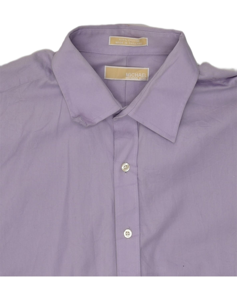 MICHAEL KORS Mens Shirt Size 17 1/2 XL Purple Cotton | Vintage Michael Kors | Thrift | Second-Hand Michael Kors | Used Clothing | Messina Hembry 