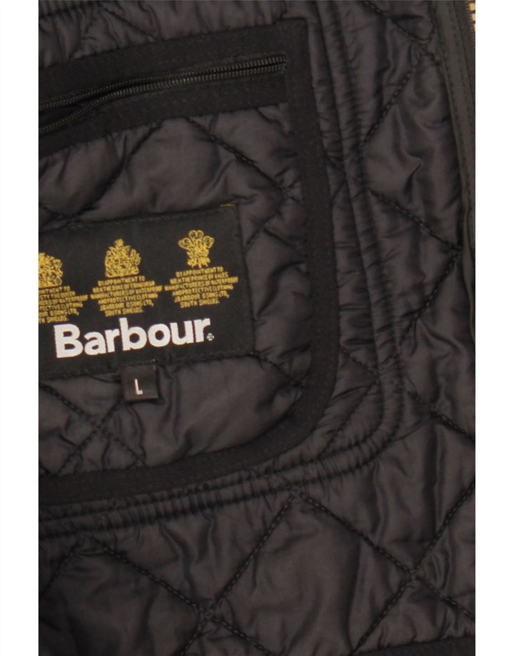 Barbour Mens Quilted Overcoat UK 40 Large Black Polyester