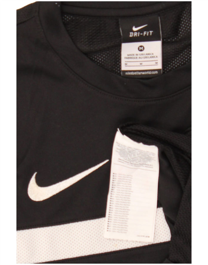Nike Mens T-Shirt Top Medium Black Colourblock Polyester
