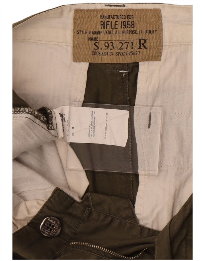Rifle Mens Chino Shorts W31 Medium Khaki Cotton