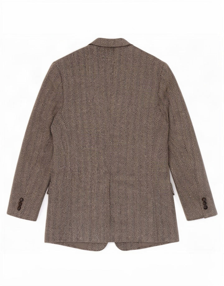 Harris Tweed Mens Regular Fit Blazer Jacket UK 42 Medium Grey Herringbone