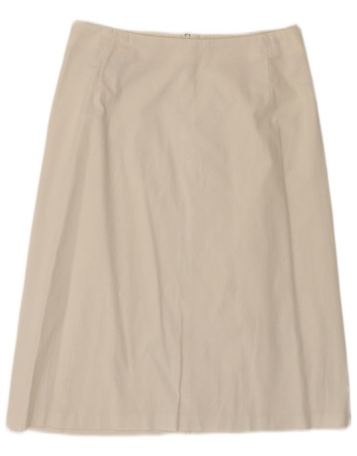 Benetton Womens A-Line Skirt IT 42 Medium W28  White Cotton