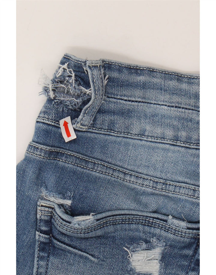 BKE Womens Payton Mid Rise Distressed Skinny Jeans W29 L26 Blue Cotton