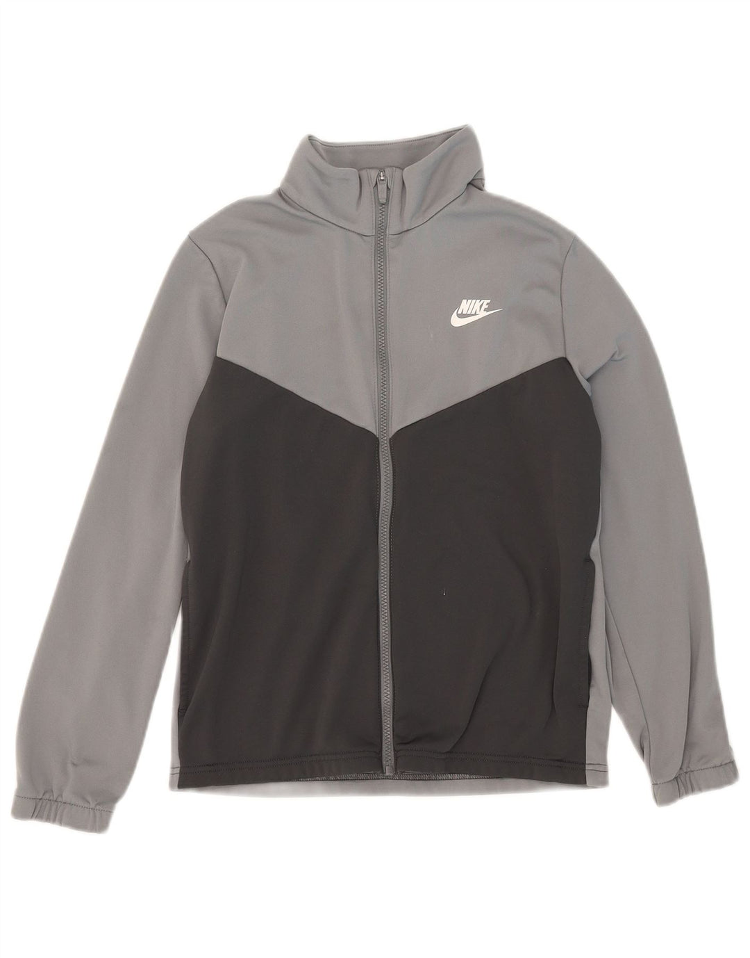 Nike Boys Graphic Tracksuit Top Jacket 13-14 Years XL Grey Colourblock