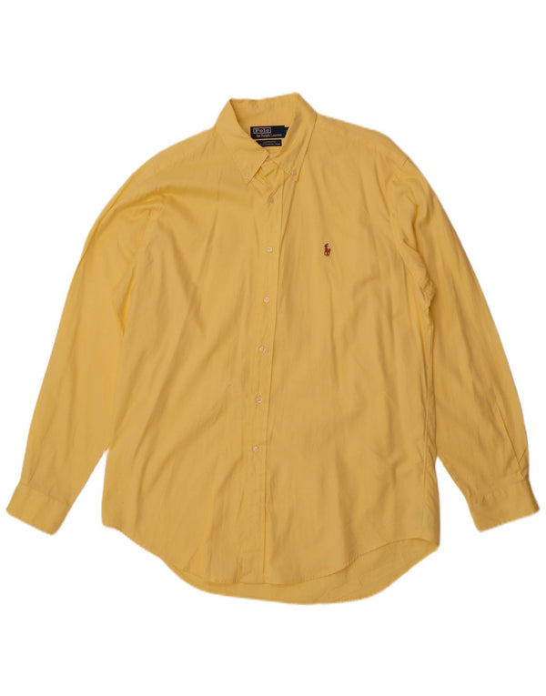 Polo Ralph Lauren Mens Yarmouth Loose Fit Shirt Size 16 Large Yellow Cotton