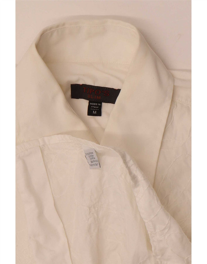 Tipo' S Mens Slim Shirt Medium White Floral Cotton