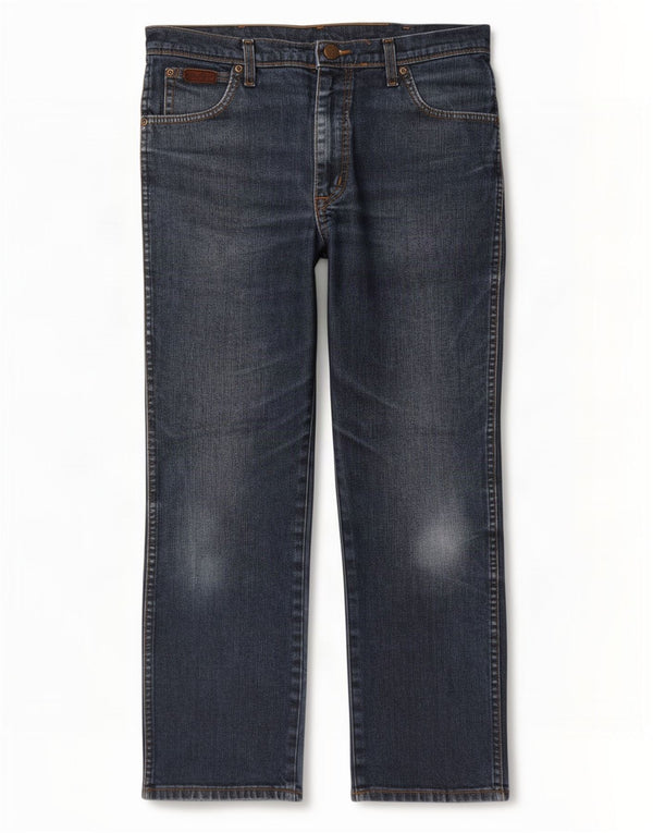 Wrangler Mens Texas Stretch Straight Jeans W34 L30 Blue Cotton