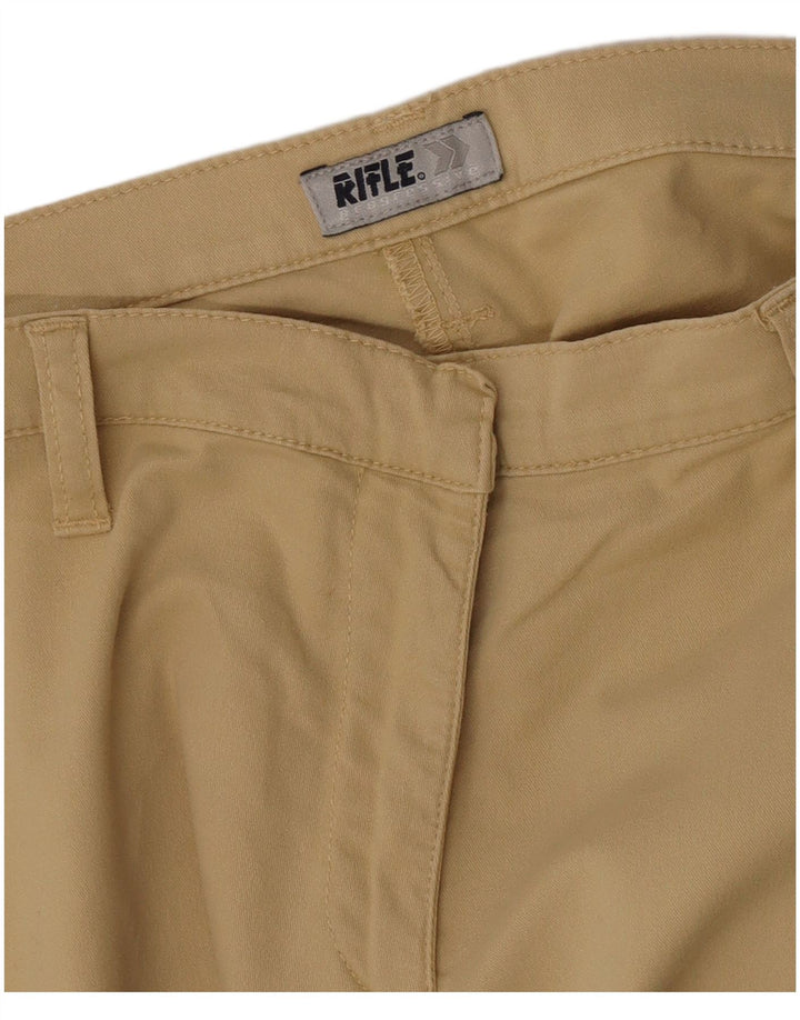 Rifle Womens Straight Cropped Trousers W28 L25 Beige