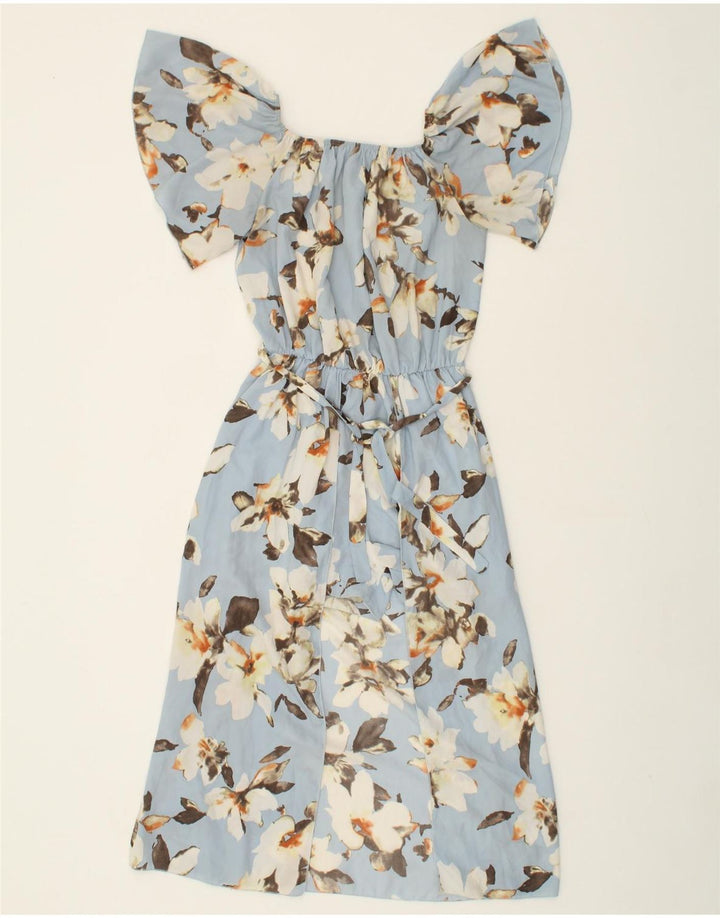 VINTAGE Womens Maxi Dress UK 10 Small Blue Floral Vintage Vintage and Second-Hand Vintage from Messina Hembry 