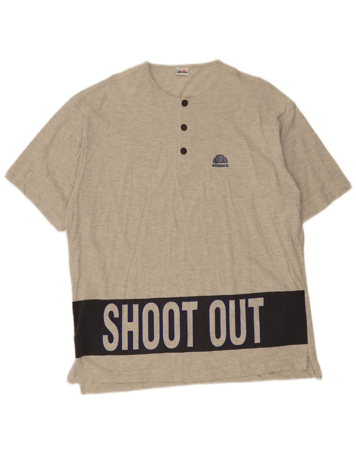 Ellesse Mens Graphic T-Shirt Top XL Grey Colourblock