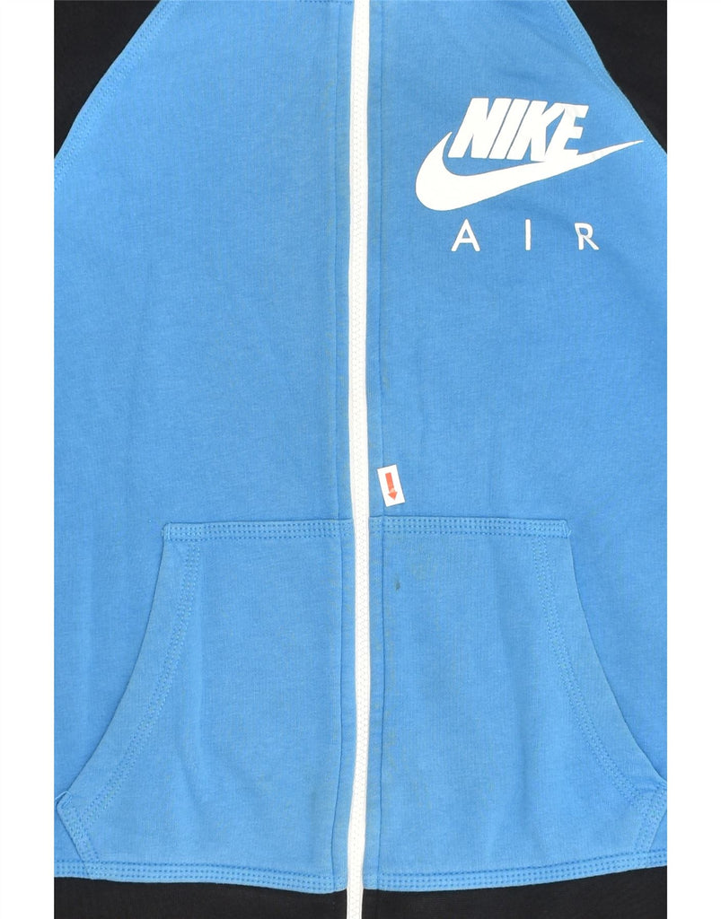 NIKE Boys Zip Hoodie Sweater 12-13 Years Blue Colourblock Cotton | Vintage Nike | Thrift | Second-Hand Nike | Used Clothing | Messina Hembry 