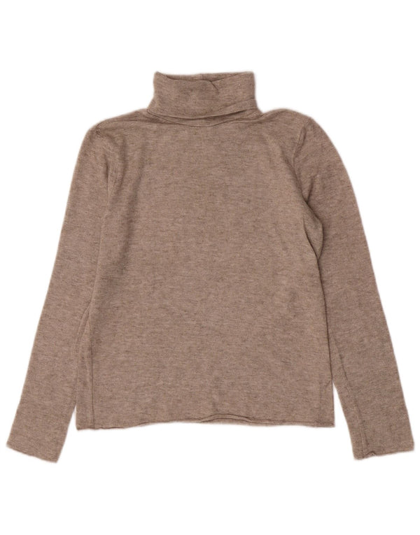 Zara Womens Crop Roll Neck Jumper Sweater UK 10 Small Beige