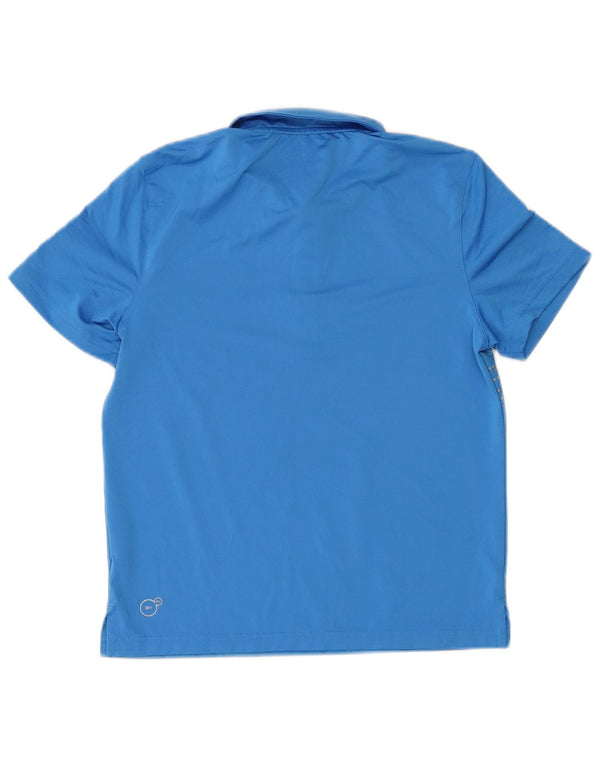 PUMA Boys Polo Shirt 7-8 Years Blue Geometric Polyester