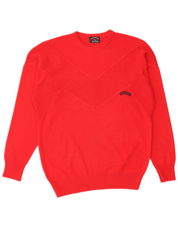 PAUL & SHARK Mens Yachting Crew Neck Jumper Sweater Medium Red Virgin Wool