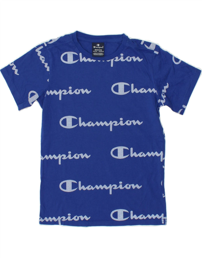 CHAMPION Boys Graphic T-Shirt Top 9-10 Years Medium Blue | Vintage Champion | Thrift | Second-Hand Champion | Used Clothing | Messina Hembry 