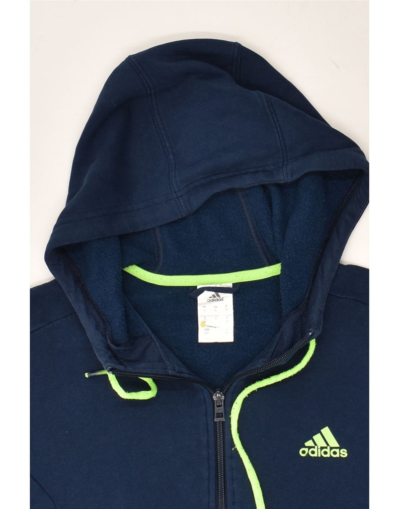 ADIDAS Mens Zip Hoodie Sweater Small Navy Blue Cotton | Vintage Adidas | Thrift | Second-Hand Adidas | Used Clothing | Messina Hembry 