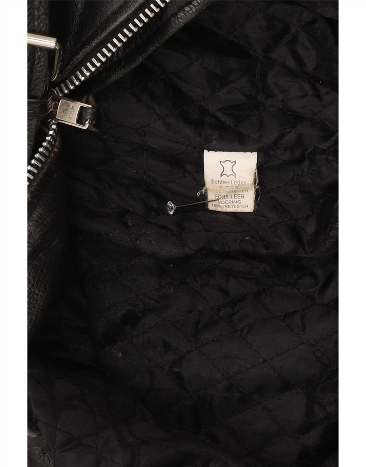 Vintage Mens Leather Biker Jacket UK 38 Medium Black