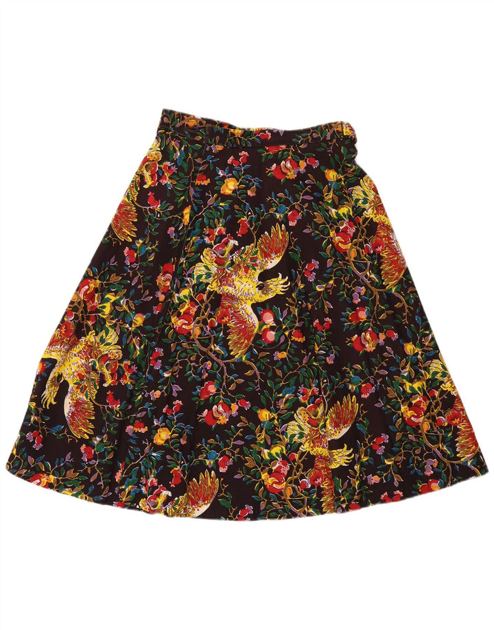 VINTAGE Womens A-Line Skirt IT 42 Medium W26 Multicoloured Floral