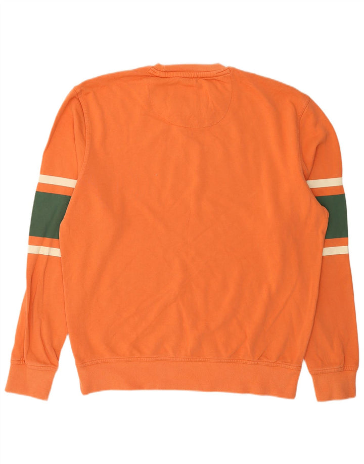 Jack Wills Mens Graphic Sweatshirt Jumper Large Orange Colourblock Cotton
