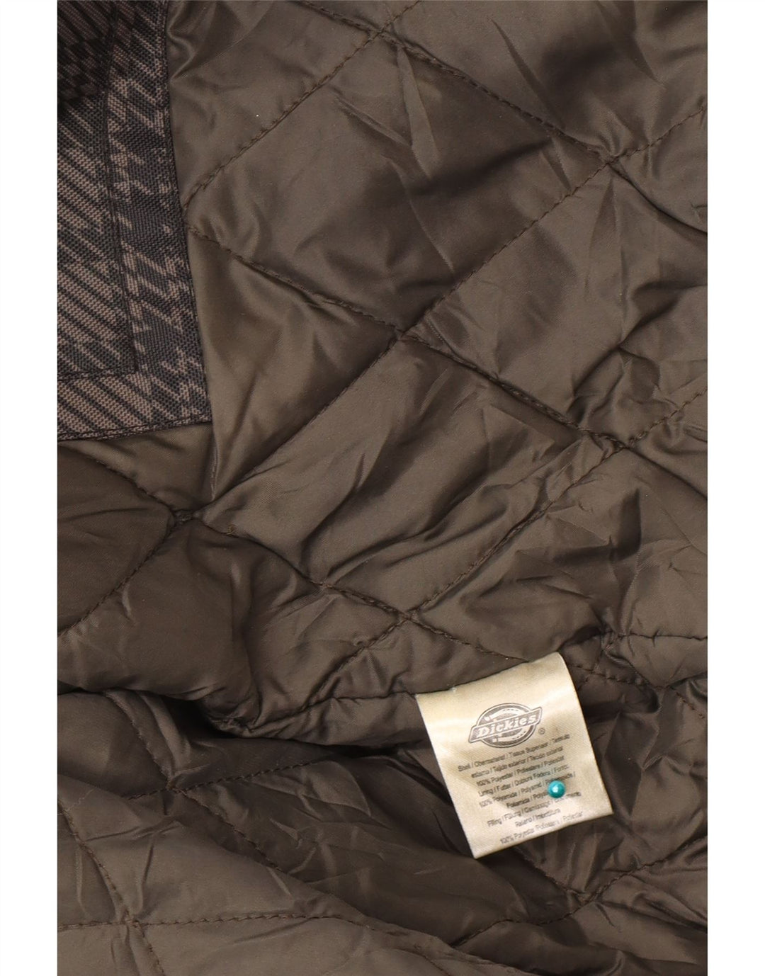 Dickies Womens Hooded Bomber Padded Jacket UK 14 Large Grey Houndstooth