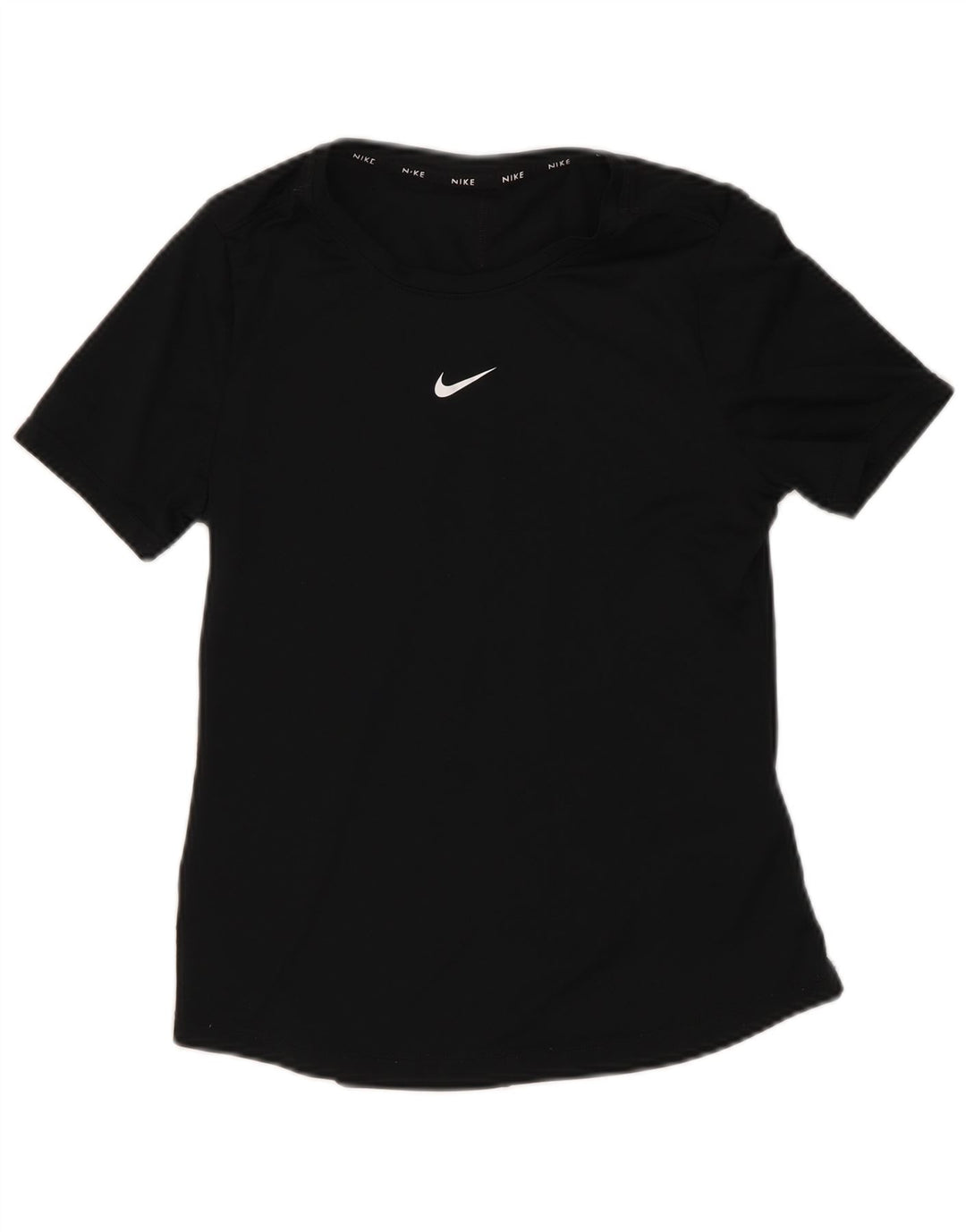 Nike Girls Dri Fit T-Shirt Top 10-11 Years Medium Black Polyester