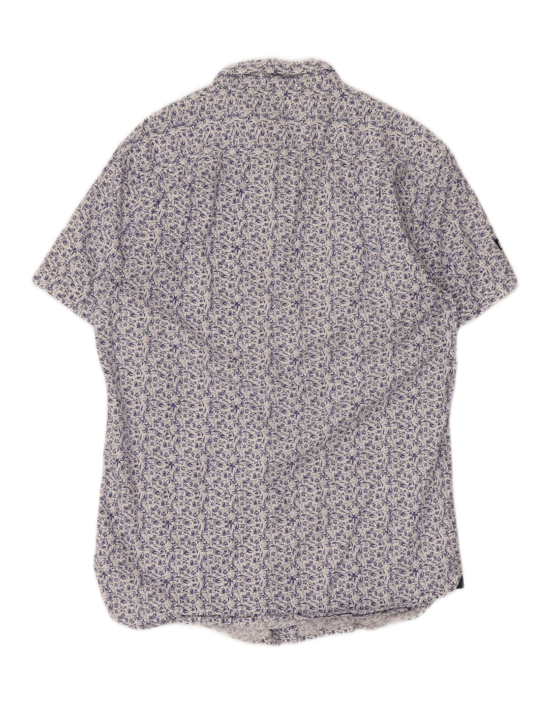 SUPERDRY Mens Short Sleeve Shirt Small Blue Floral Cotton