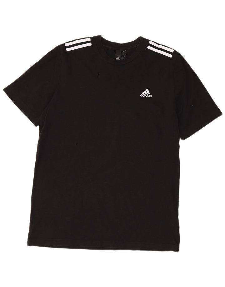 Adidas Mens T-Shirt Top Large Black Cotton