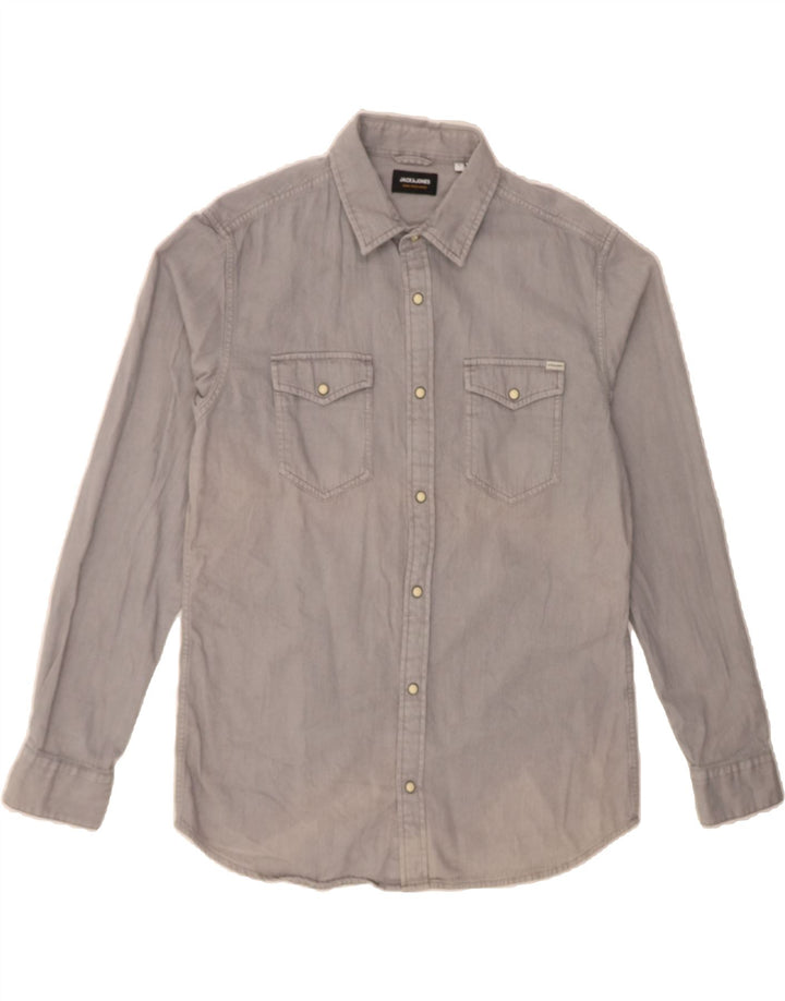 JACK & JONES Mens Shirt Large Grey Cotton Vintage Jack & Jones and Second-Hand Jack & Jones from Messina Hembry 